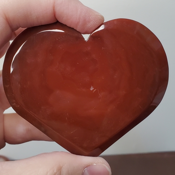 Carnelian Crystal Heart With Druzy - Picture 12 of 13